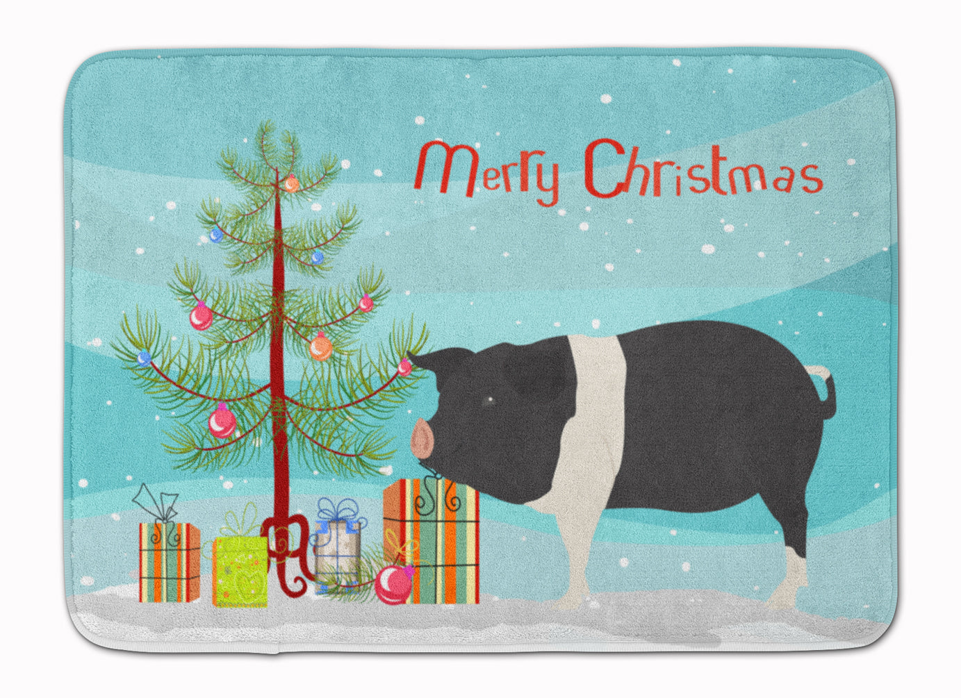 Hampshire Pig Christmas Machine Washable Memory Foam Mat BB9306RUG - the-store.com