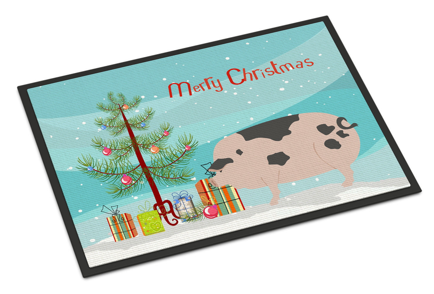 Gloucester Old Spot Pig Christmas Indoor or Outdoor Mat 18x27 BB9307MAT - the-store.com