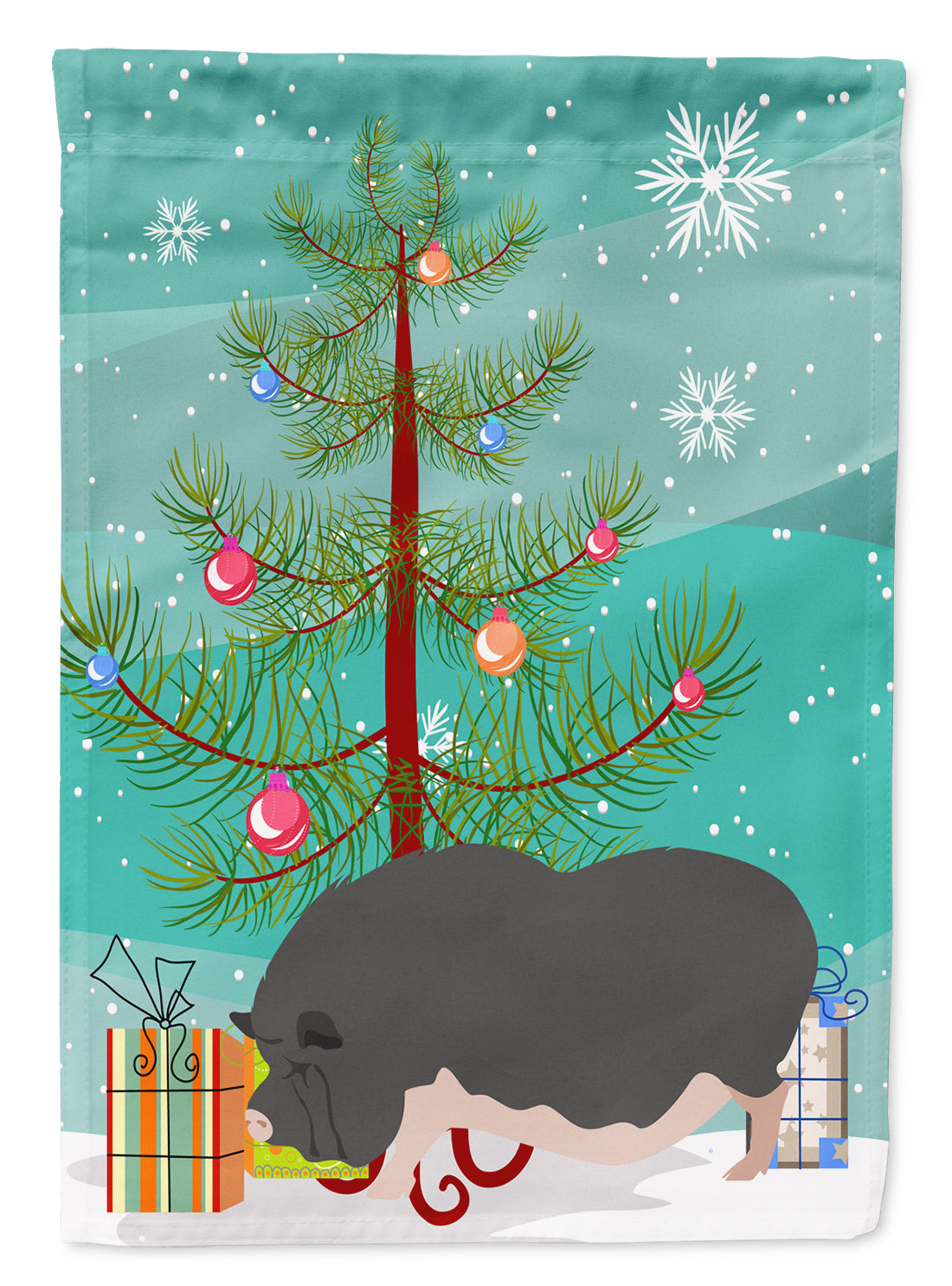 Vietnamese Pot-Bellied Pig Christmas Flag Garden Size BB9308GF  the-store.com.