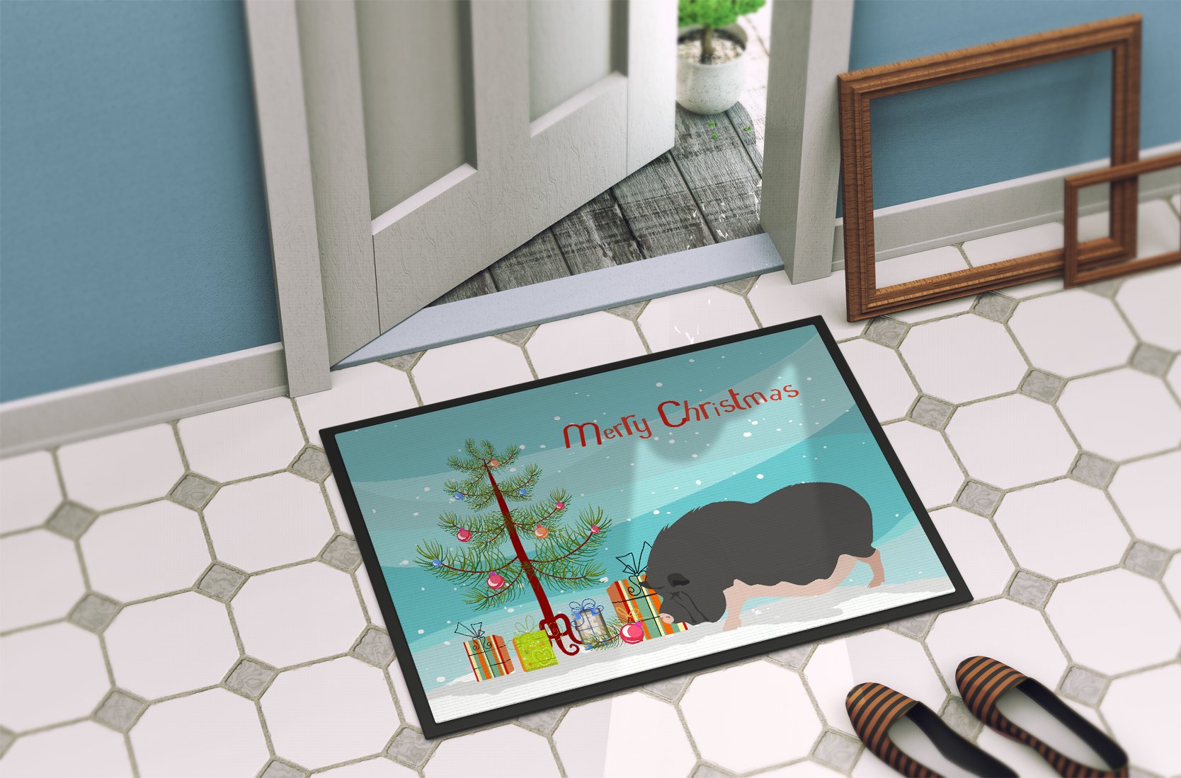 Vietnamese Pot-Bellied Pig Christmas Indoor or Outdoor Mat 24x36 BB9308JMAT by Caroline's Treasures