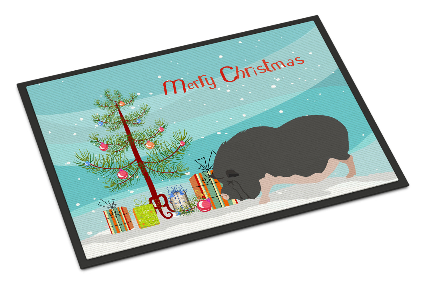 Vietnamese Pot-Bellied Pig Christmas Indoor or Outdoor Mat 18x27 BB9308MAT - the-store.com