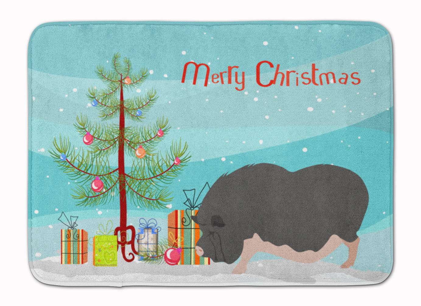 Vietnamese Pot-Bellied Pig Christmas Machine Washable Memory Foam Mat BB9308RUG - the-store.com