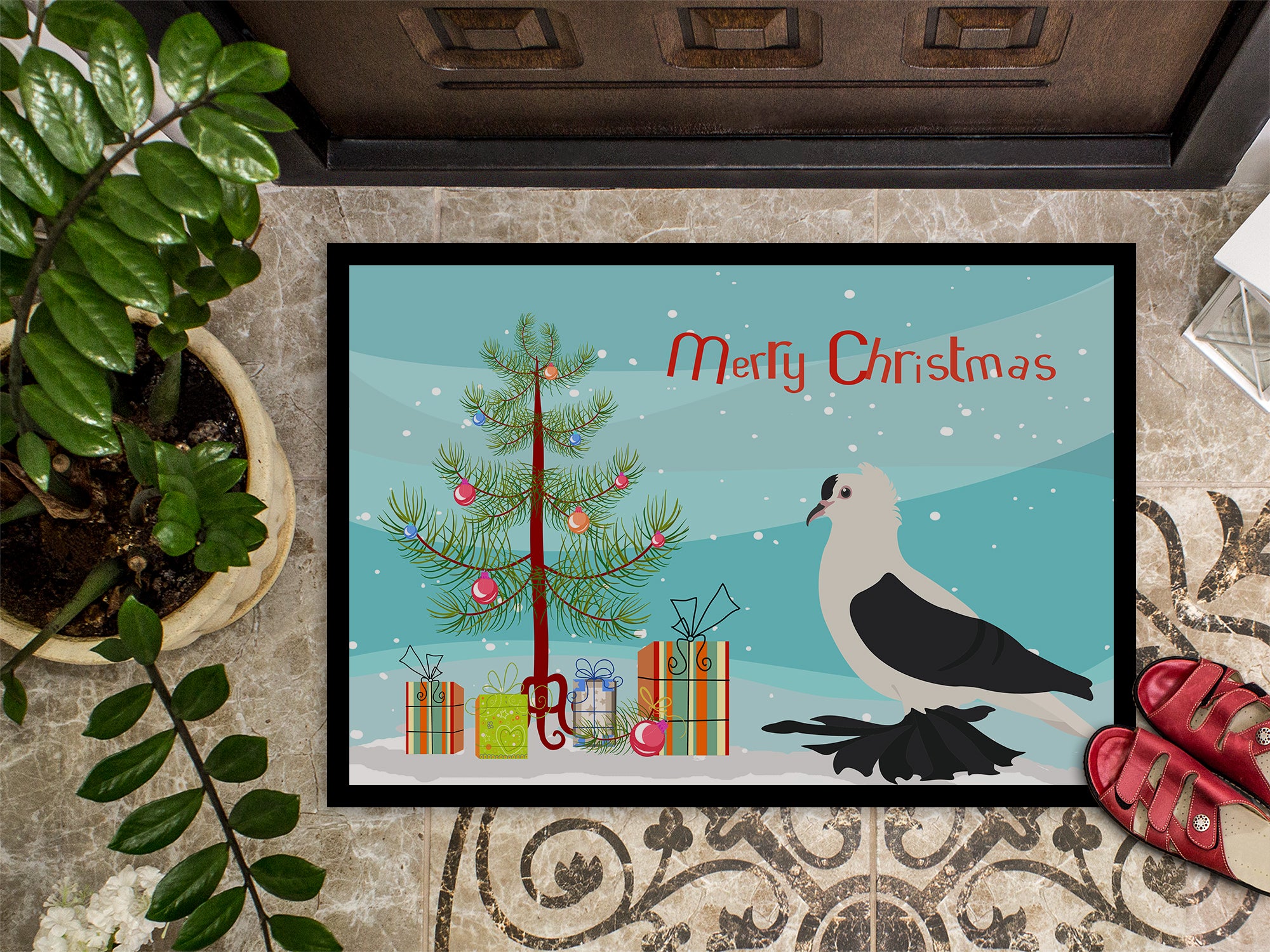 Saxon Fairy Swallow Pigeon Christmas Indoor or Outdoor Mat 18x27 BB9313MAT - the-store.com