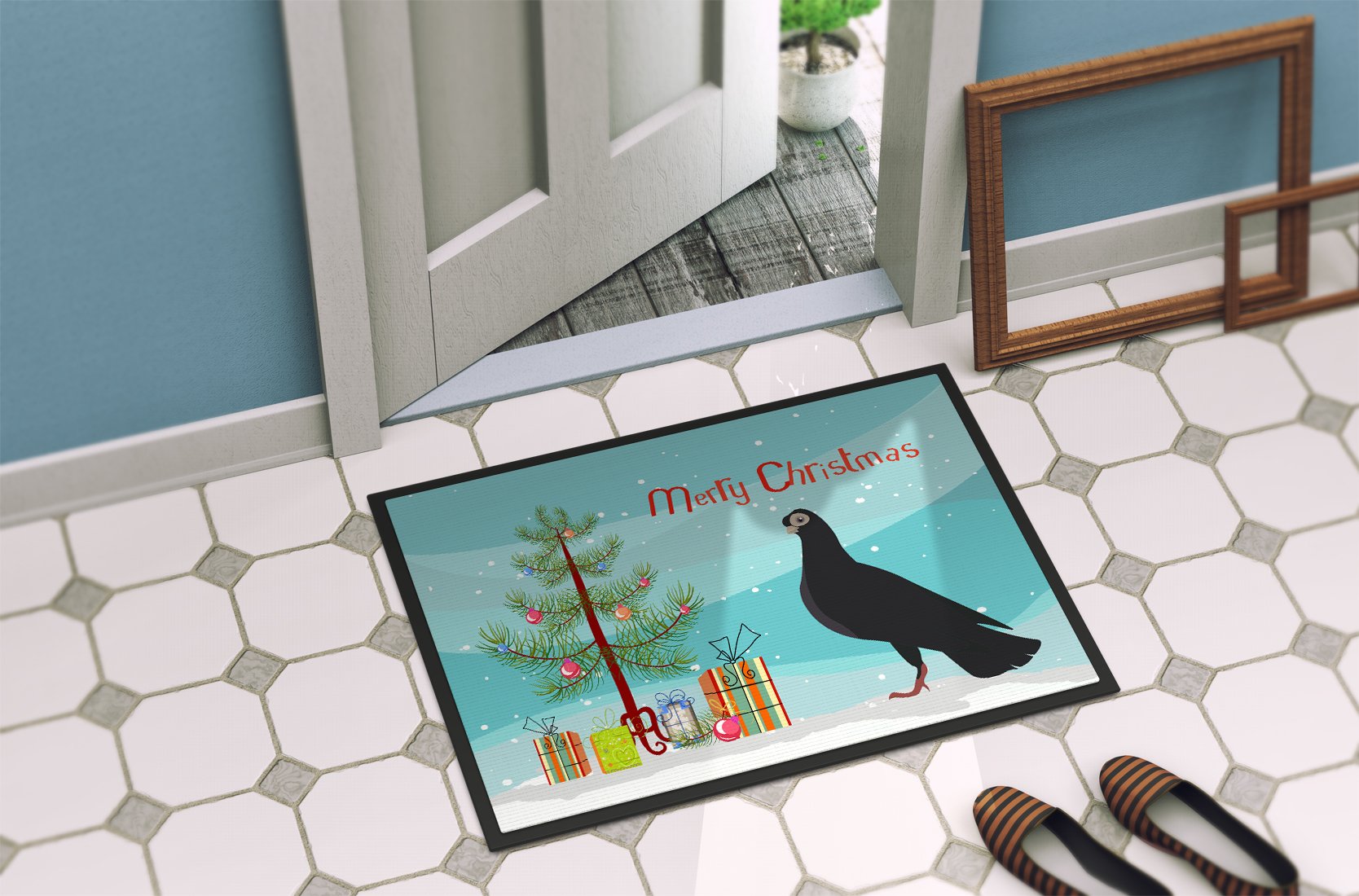 Budapest Highflyer Pigeon Christmas Indoor or Outdoor Mat 24x36 BB9314JMAT by Caroline's Treasures