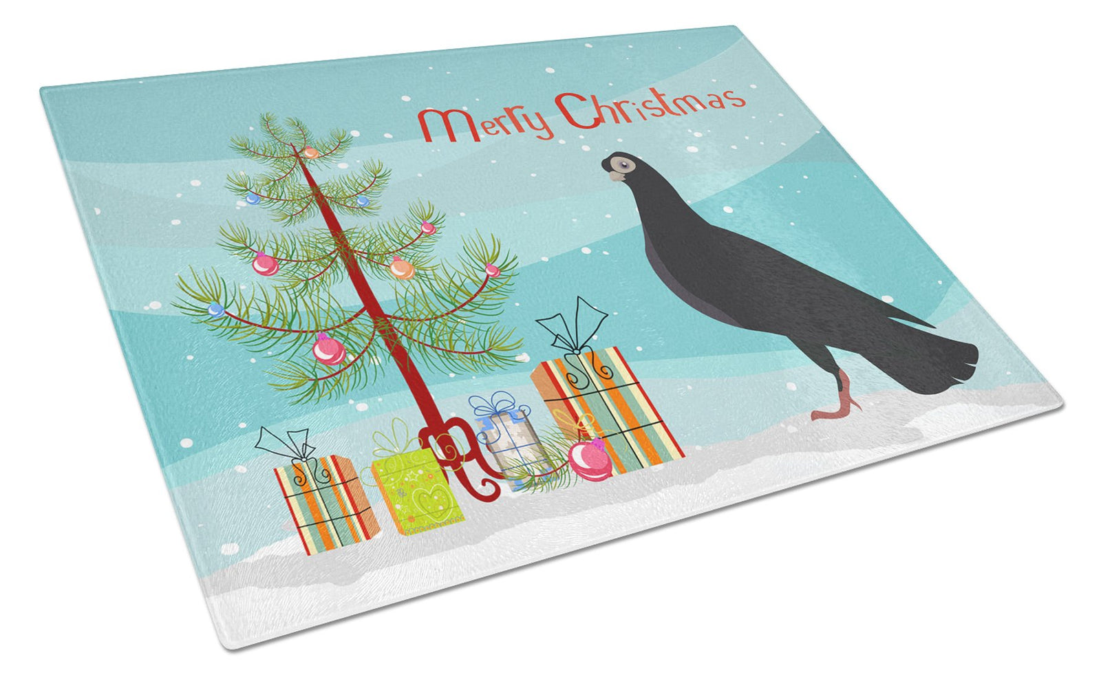 Budapest Highflyer Pigeon Christmas Glass Cutting Board Large BB9314LCB by Caroline's Treasures