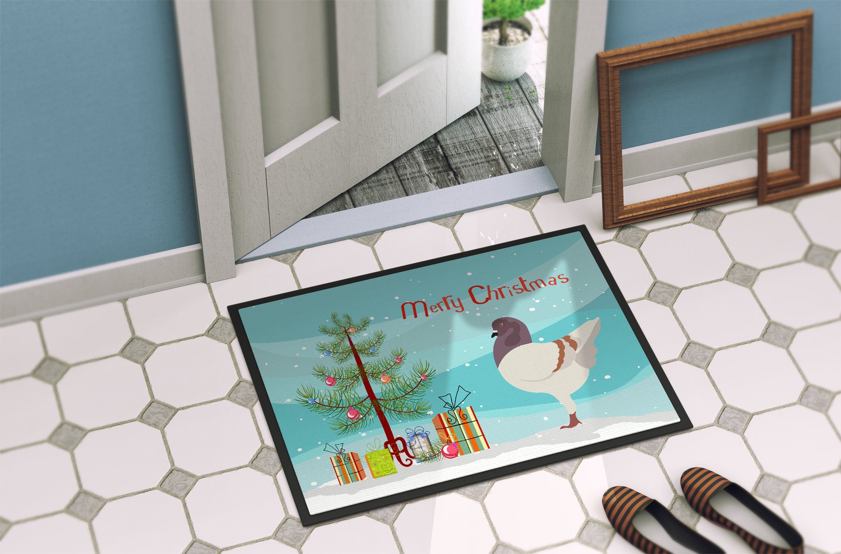 German Modena Pigeon Christmas Indoor or Outdoor Mat 24x36 BB9316JMAT by Caroline's Treasures