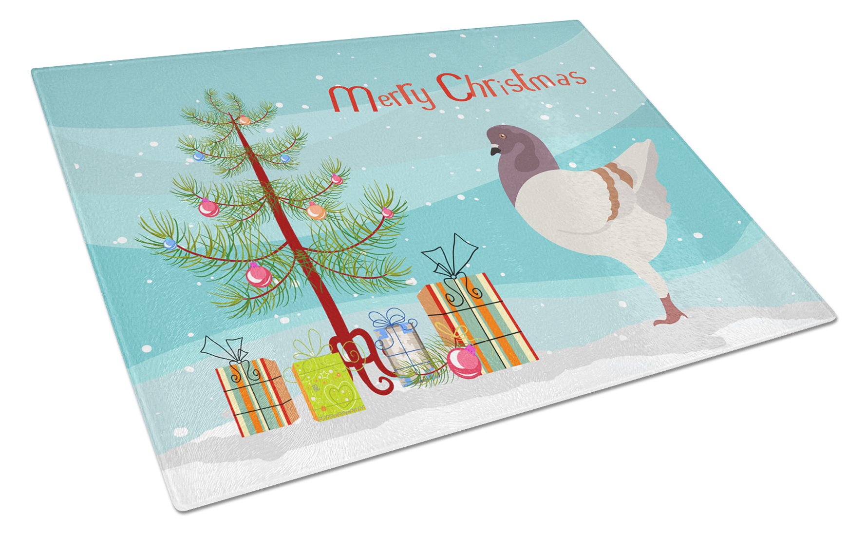 German Modena Pigeon Christmas Glass Cutting Board Large BB9316LCB by Caroline's Treasures