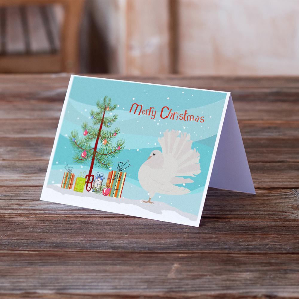 Buy this Silver Fantail Pigeon Christmas Greeting Cards and Envelopes Pack of 8