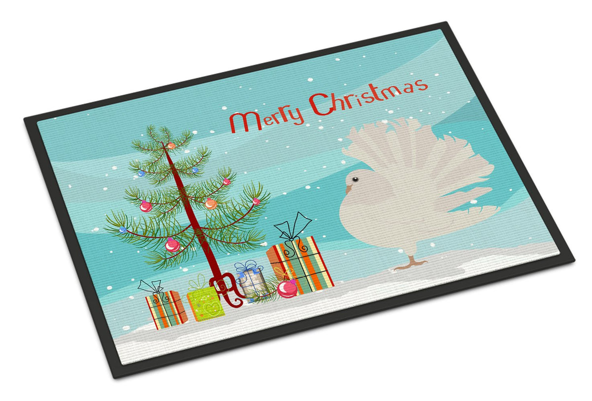 Silver Fantail Pigeon Christmas Indoor or Outdoor Mat 24x36 BB9317JMAT by Caroline&#39;s Treasures