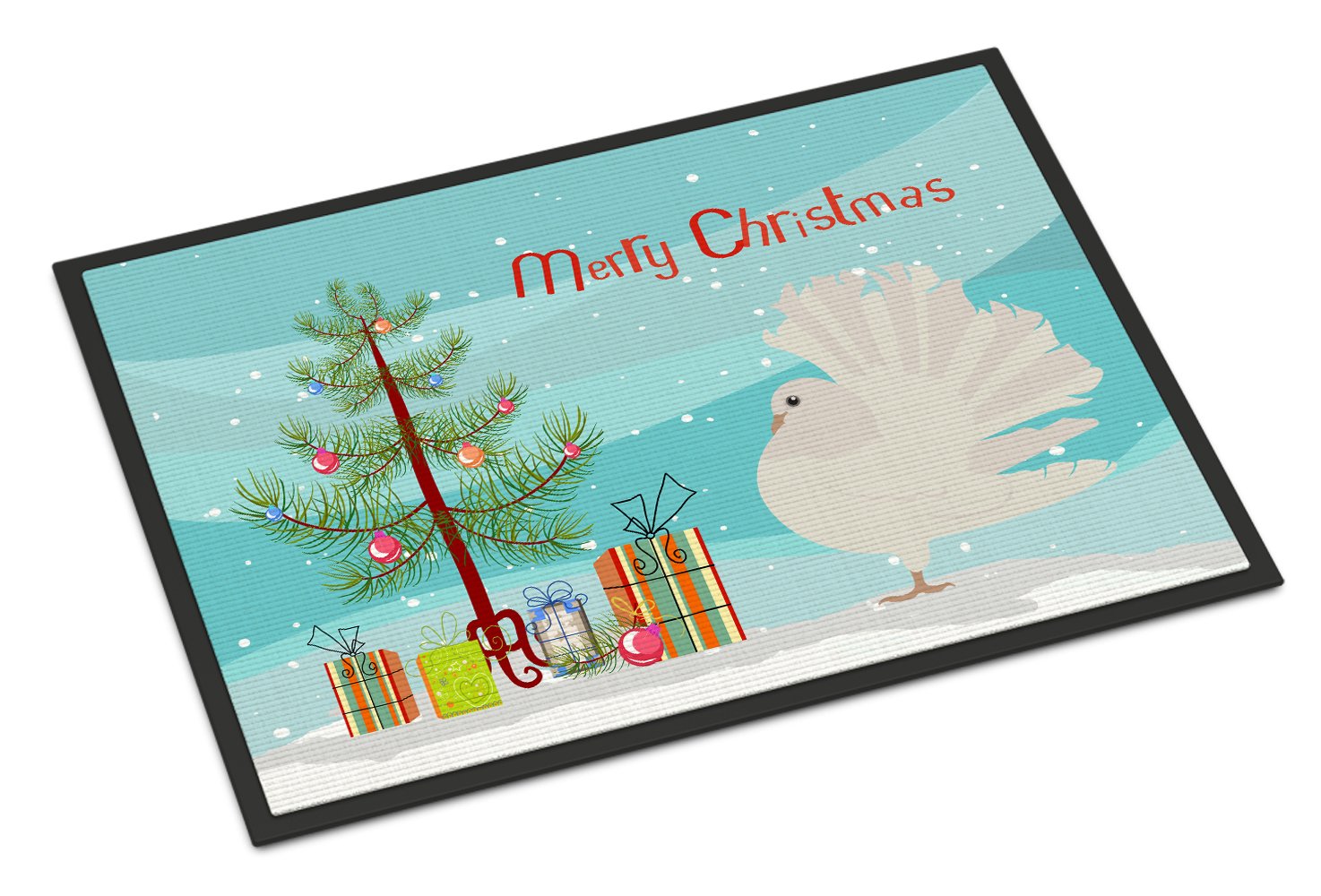 Silver Fantail Pigeon Christmas Indoor or Outdoor Mat 24x36 BB9317JMAT by Caroline's Treasures