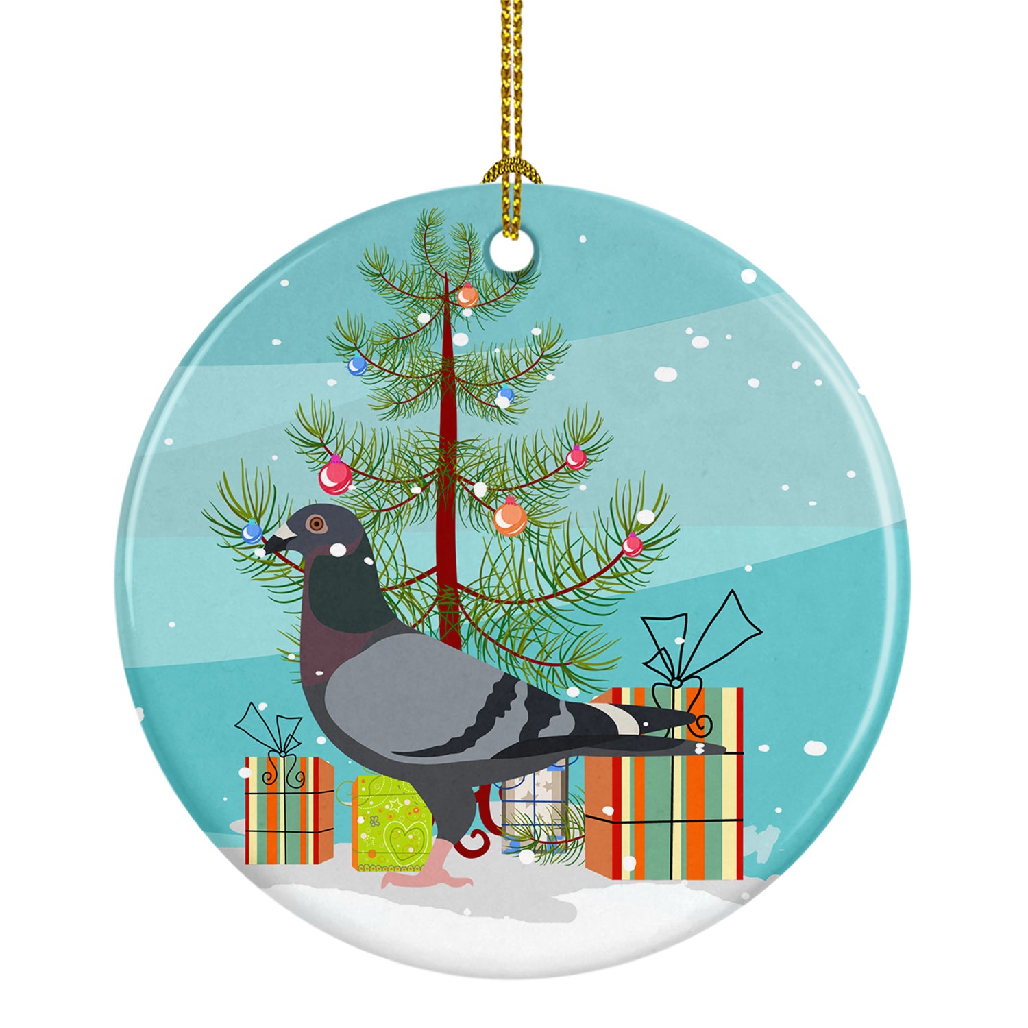 Racing Pigeon Christmas Ceramic Ornament BB9318CO1 - the-store.com