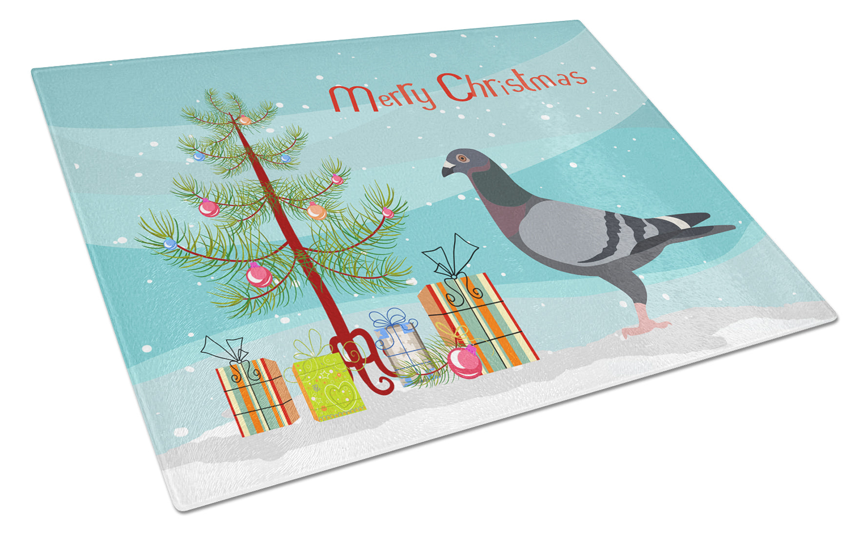 Racing Pigeon Christmas Glass Cutting Board Large BB9318LCB by Caroline's Treasures