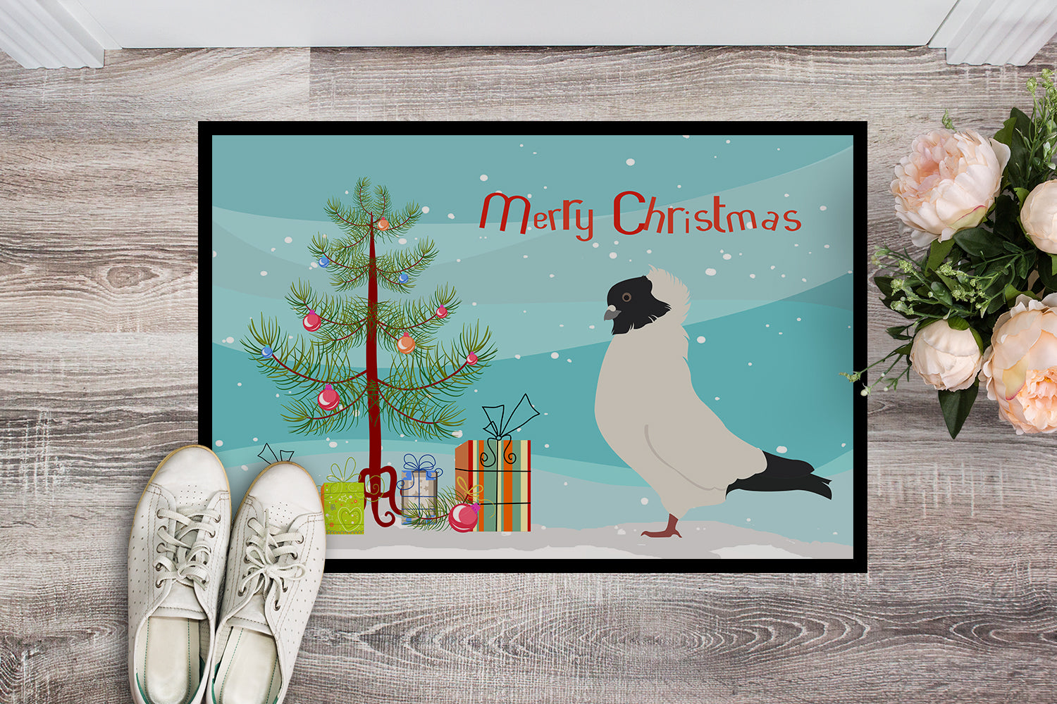 Nun Pigeon Christmas Indoor or Outdoor Mat 18x27 BB9319MAT - the-store.com