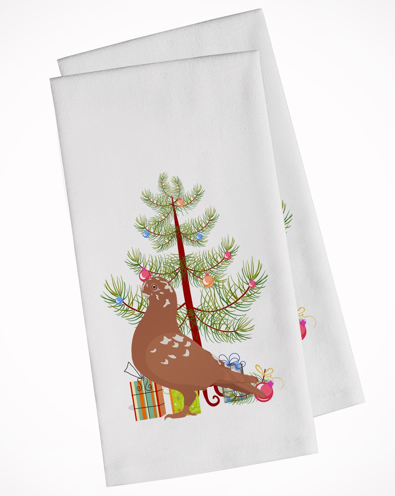 African Owl Pigeon Christmas White Kitchen Towel Set of 2 BB9320WTKT by Caroline's Treasures