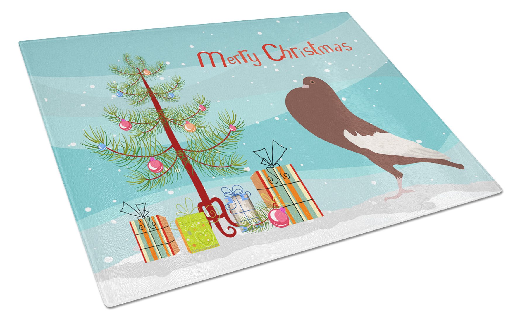 English Pouter Pigeon Christmas Glass Cutting Board Large BB9321LCB by Caroline's Treasures