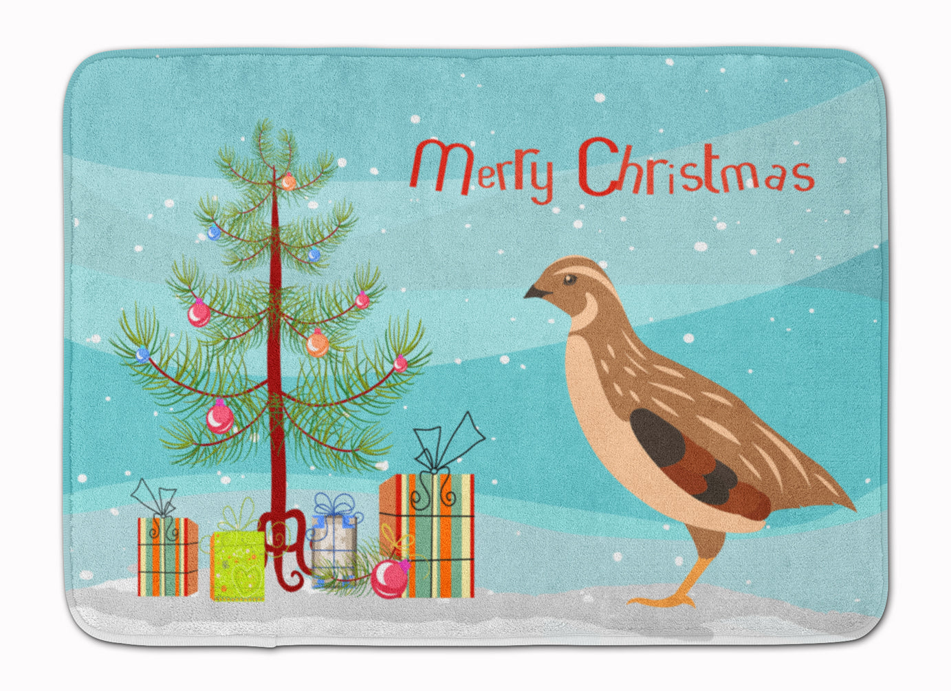 Golden Phoenix Quail Christmas Machine Washable Memory Foam Mat BB9322RUG - the-store.com