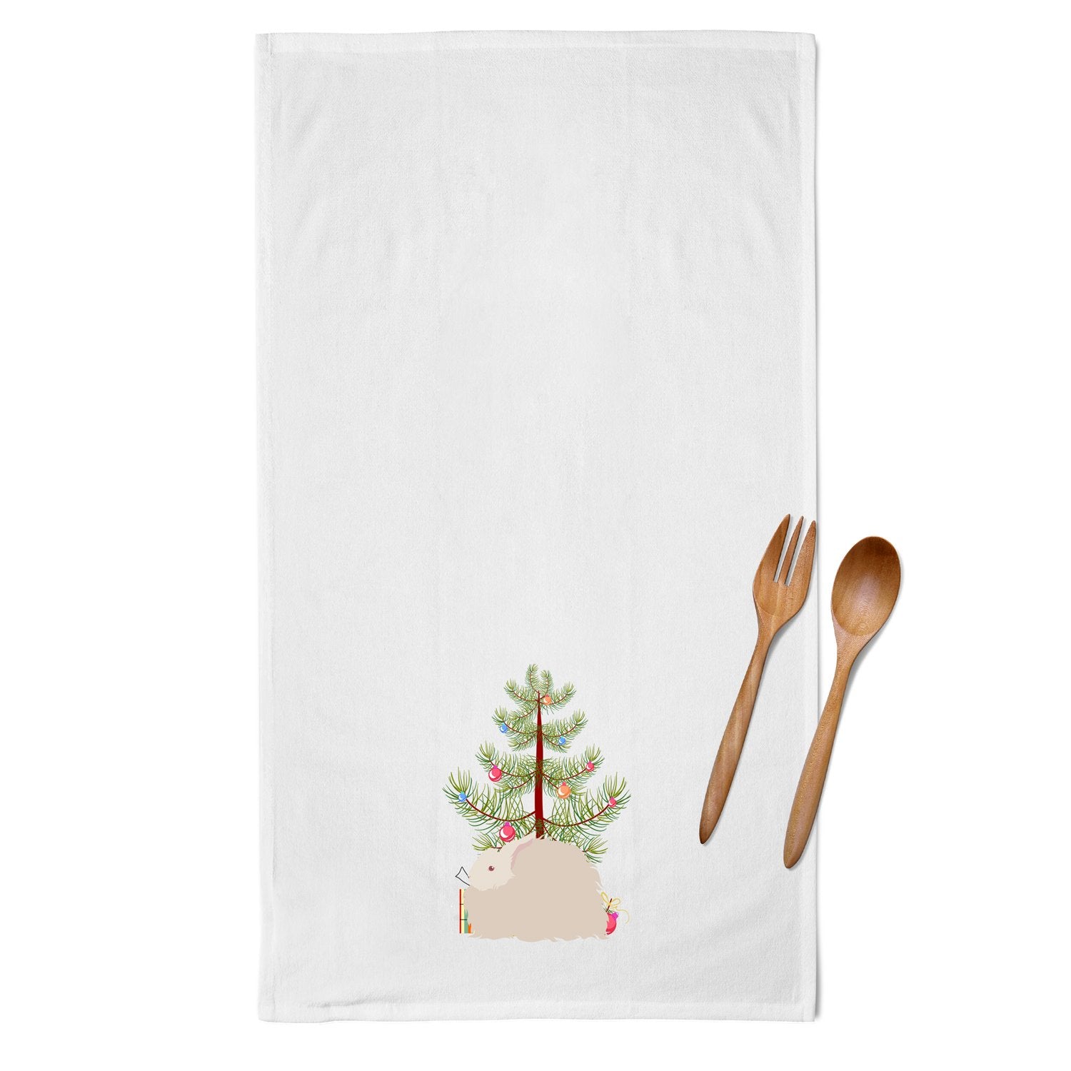 Fluffy Angora Rabbit Christmas White Kitchen Towel Set of 2 BB9326WTKT by Caroline's Treasures