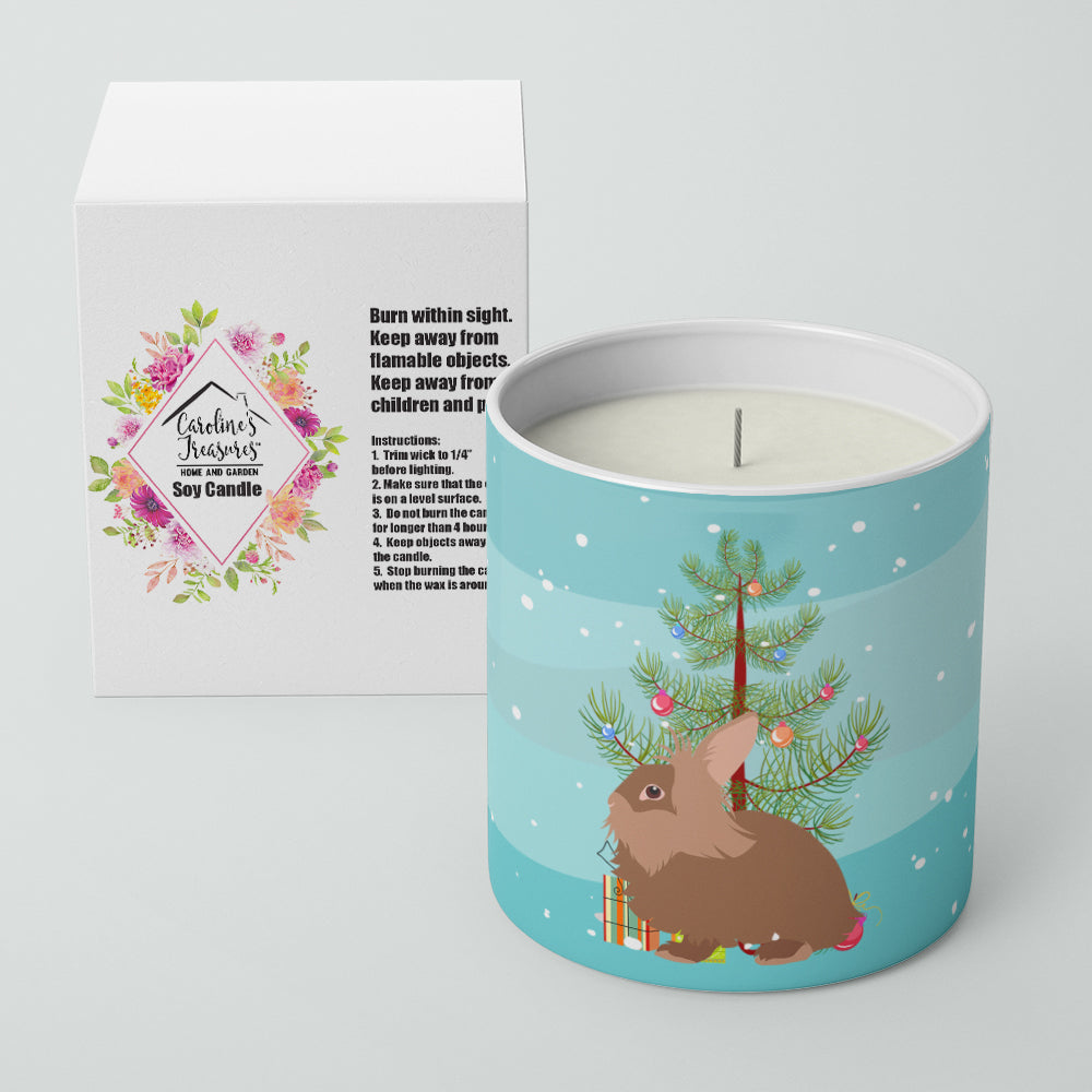 Lionhead Rabbit Christmas 10 oz Decorative Soy Candle - the-store.com