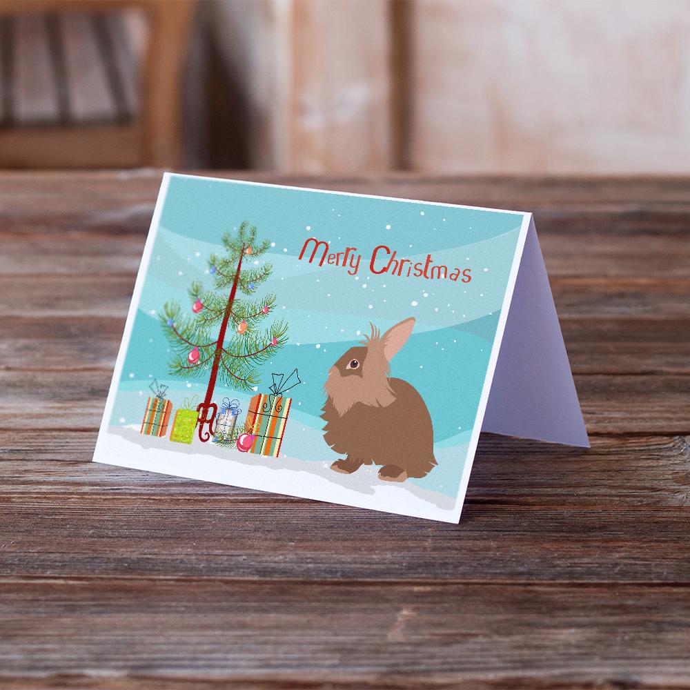 Lionhead Rabbit Christmas Greeting Cards and Envelopes Pack of 8 - the-store.com