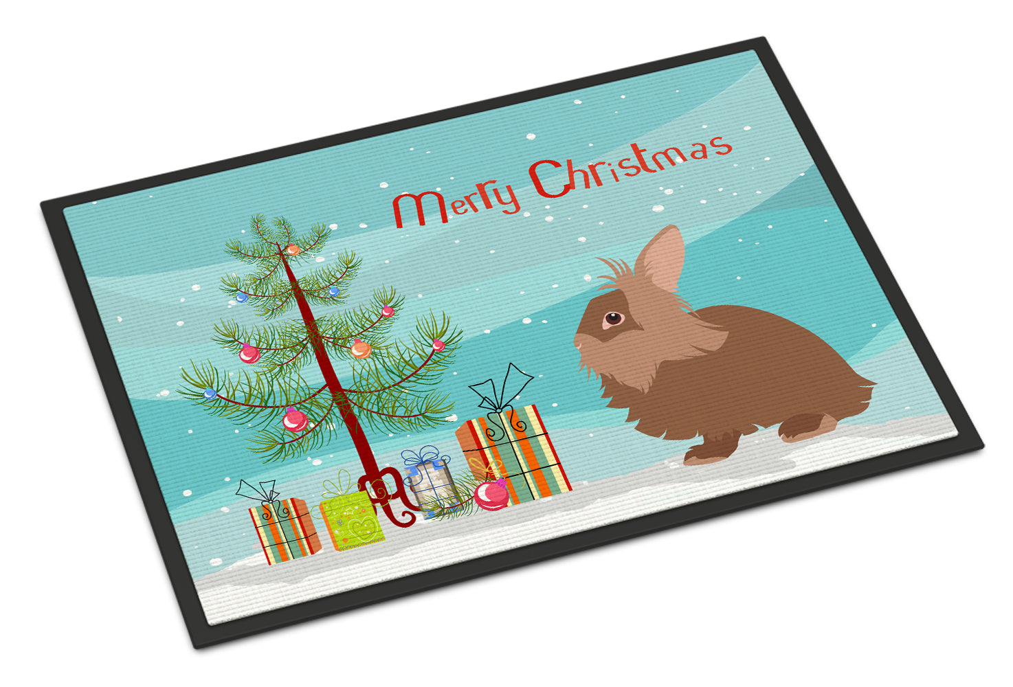 Lionhead Rabbit Christmas Indoor or Outdoor Mat 18x27 BB9327MAT - the-store.com