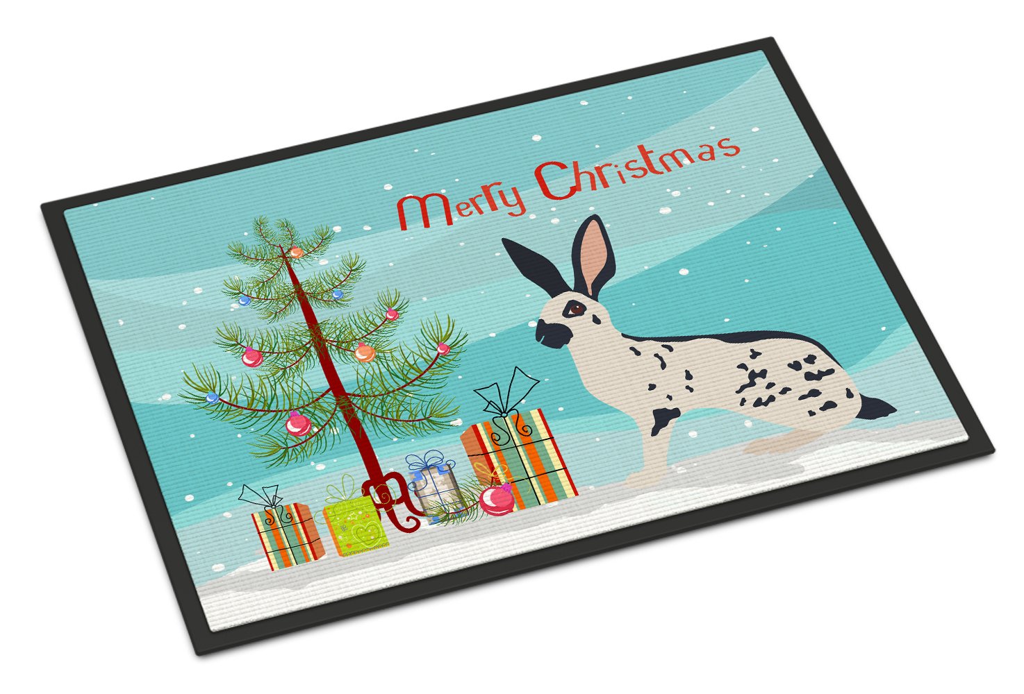 English Spot Rabbit Christmas Indoor or Outdoor Mat 24x36 BB9328JMAT by Caroline's Treasures