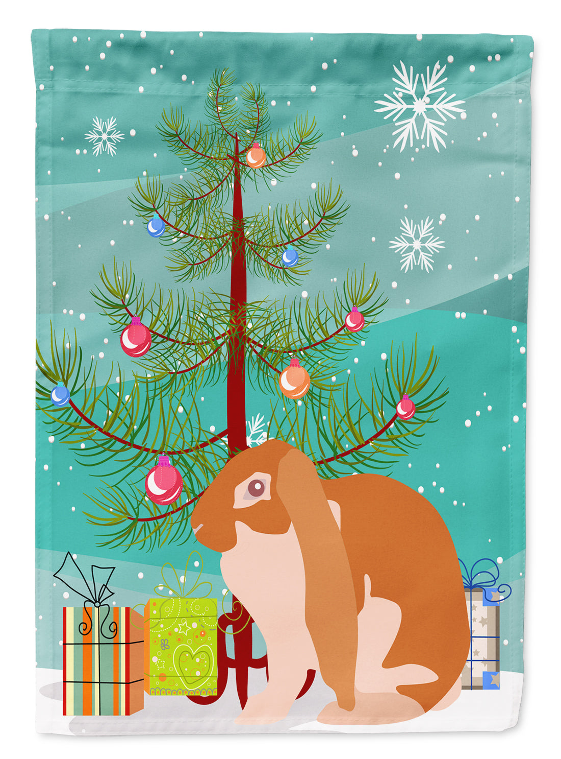 English Lop Rabbit Christmas Flag Garden Size BB9329GF  the-store.com.