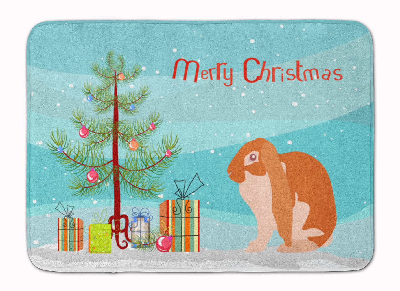 English Lop Rabbit Christmas Machine Washable Memory Foam Mat BB9329RUG - the-store.com