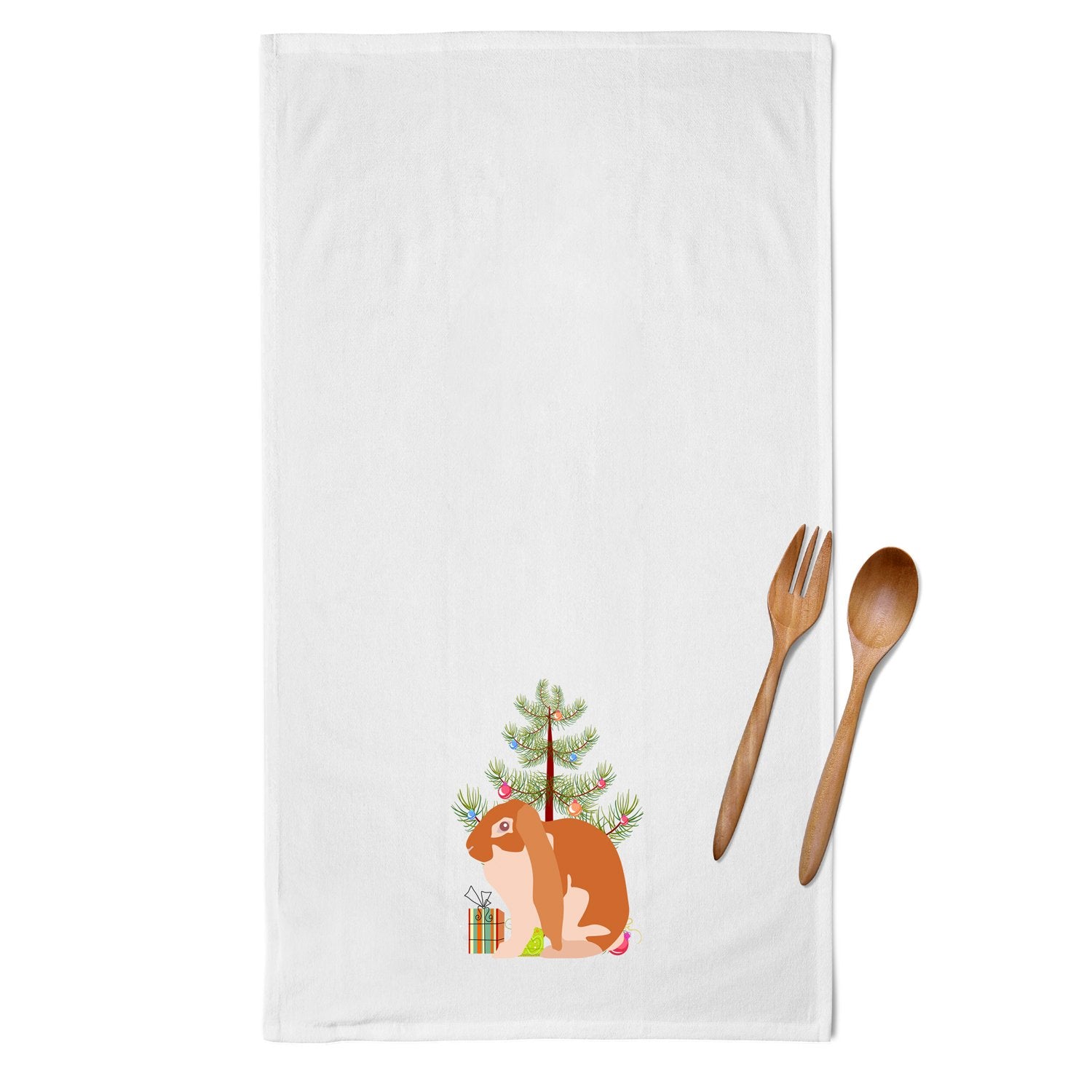 English Lop Rabbit Christmas White Kitchen Towel Set of 2 BB9329WTKT by Caroline's Treasures