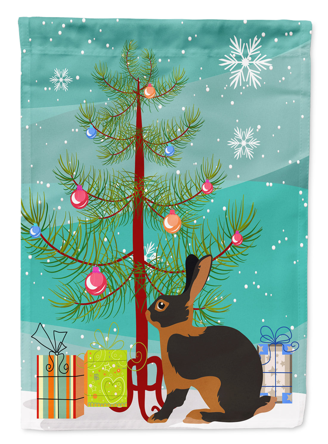 Tan Rabbit Christmas Flag Garden Size BB9330GF  the-store.com.