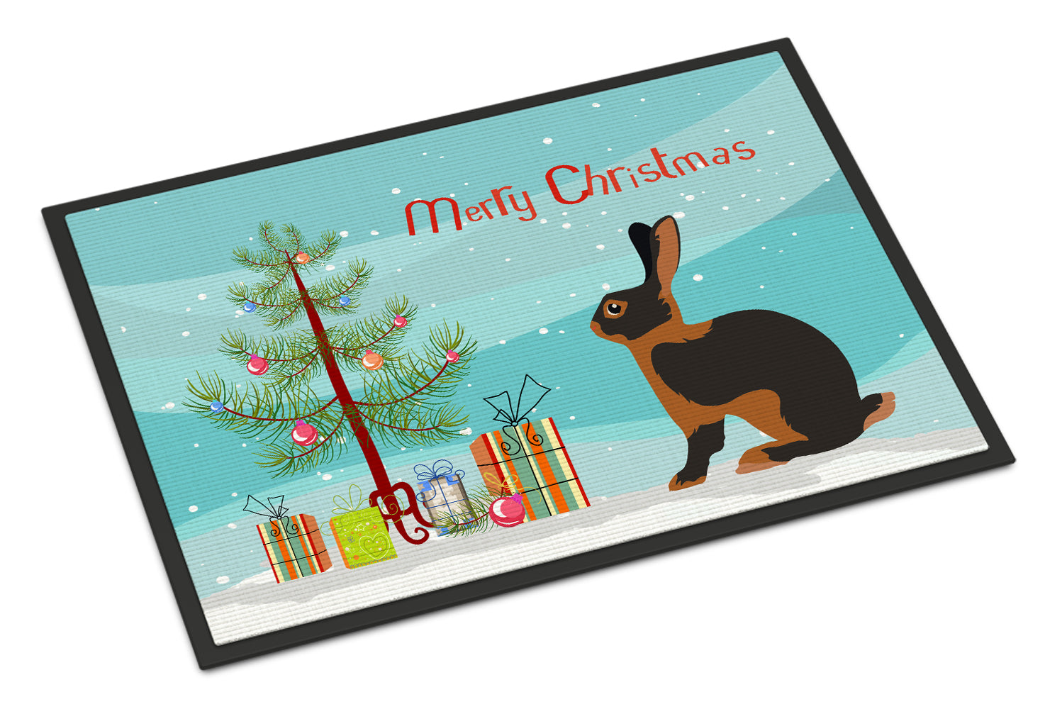 Tan Rabbit Christmas Indoor or Outdoor Mat 18x27 BB9330MAT - the-store.com