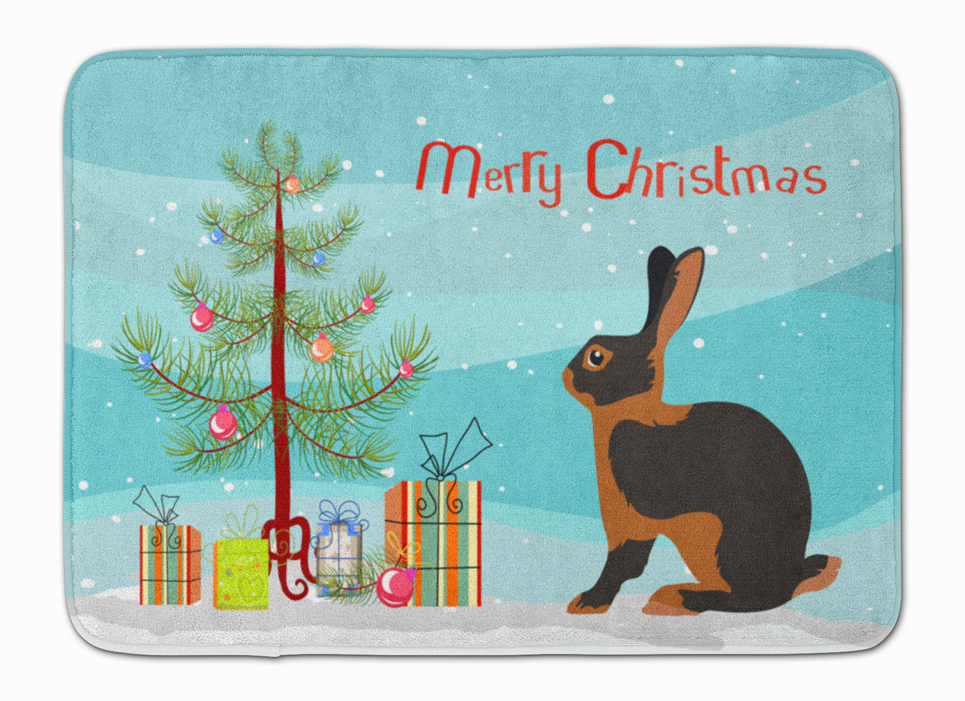 Tan Rabbit Christmas Machine Washable Memory Foam Mat BB9330RUG - the-store.com