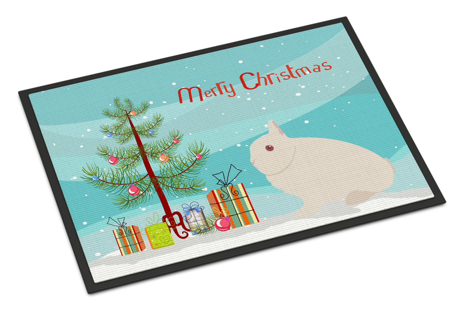 Hermelin Rabbit Christmas Indoor or Outdoor Mat 18x27 BB9331MAT - the-store.com