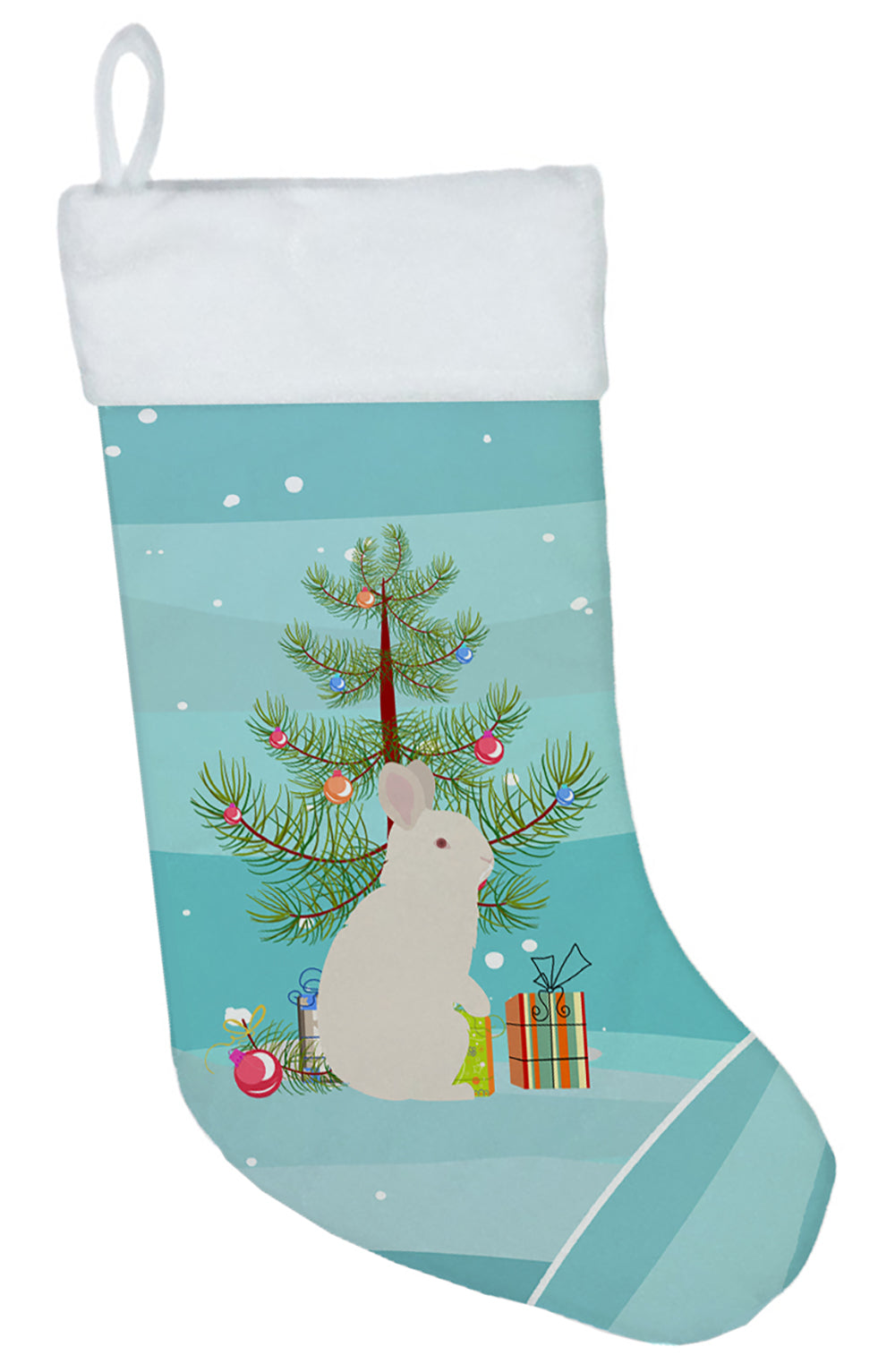 New Zealand White Rabbit Christmas Christmas Stocking BB9332CS  the-store.com.