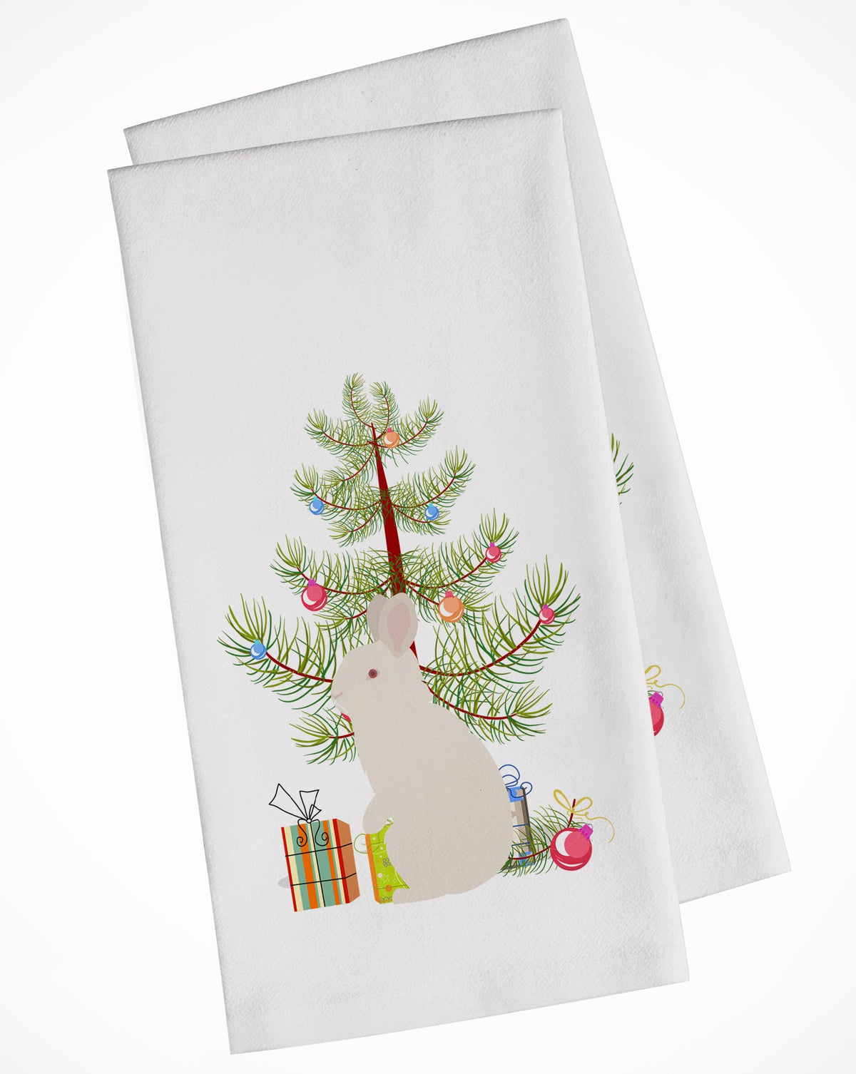 New Zealand White Rabbit Christmas White Kitchen Towel Set of 2 BB9332WTKT by Caroline&#39;s Treasures