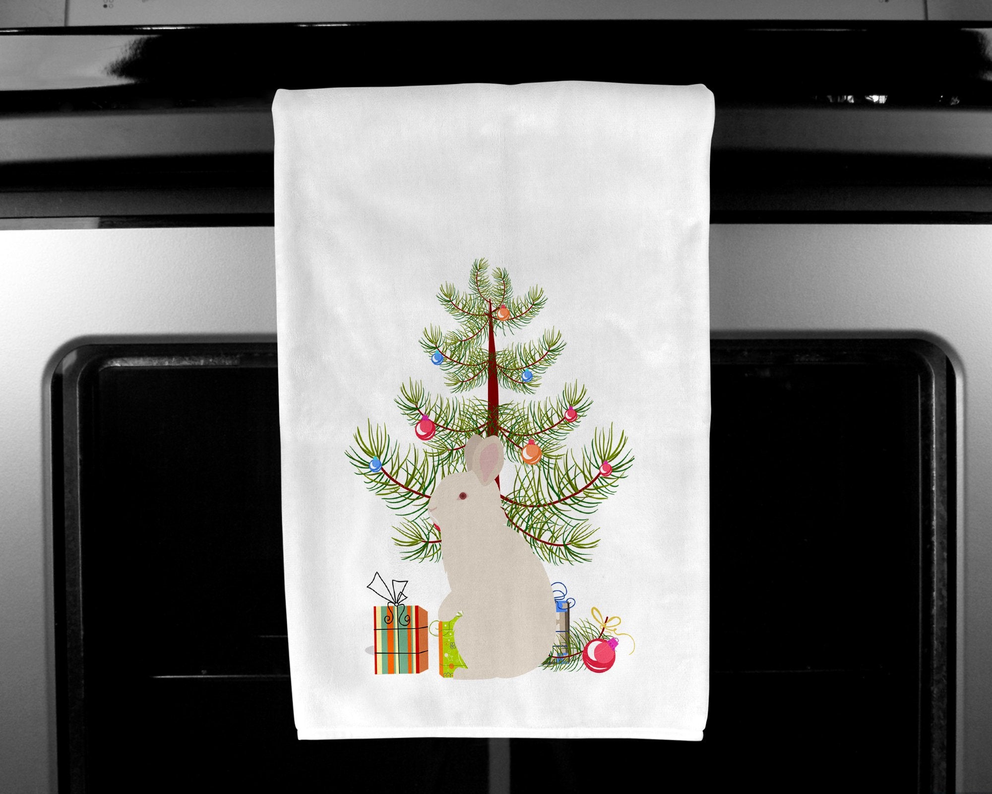 New Zealand White Rabbit Christmas White Kitchen Towel Set of 2 BB9332WTKT by Caroline's Treasures
