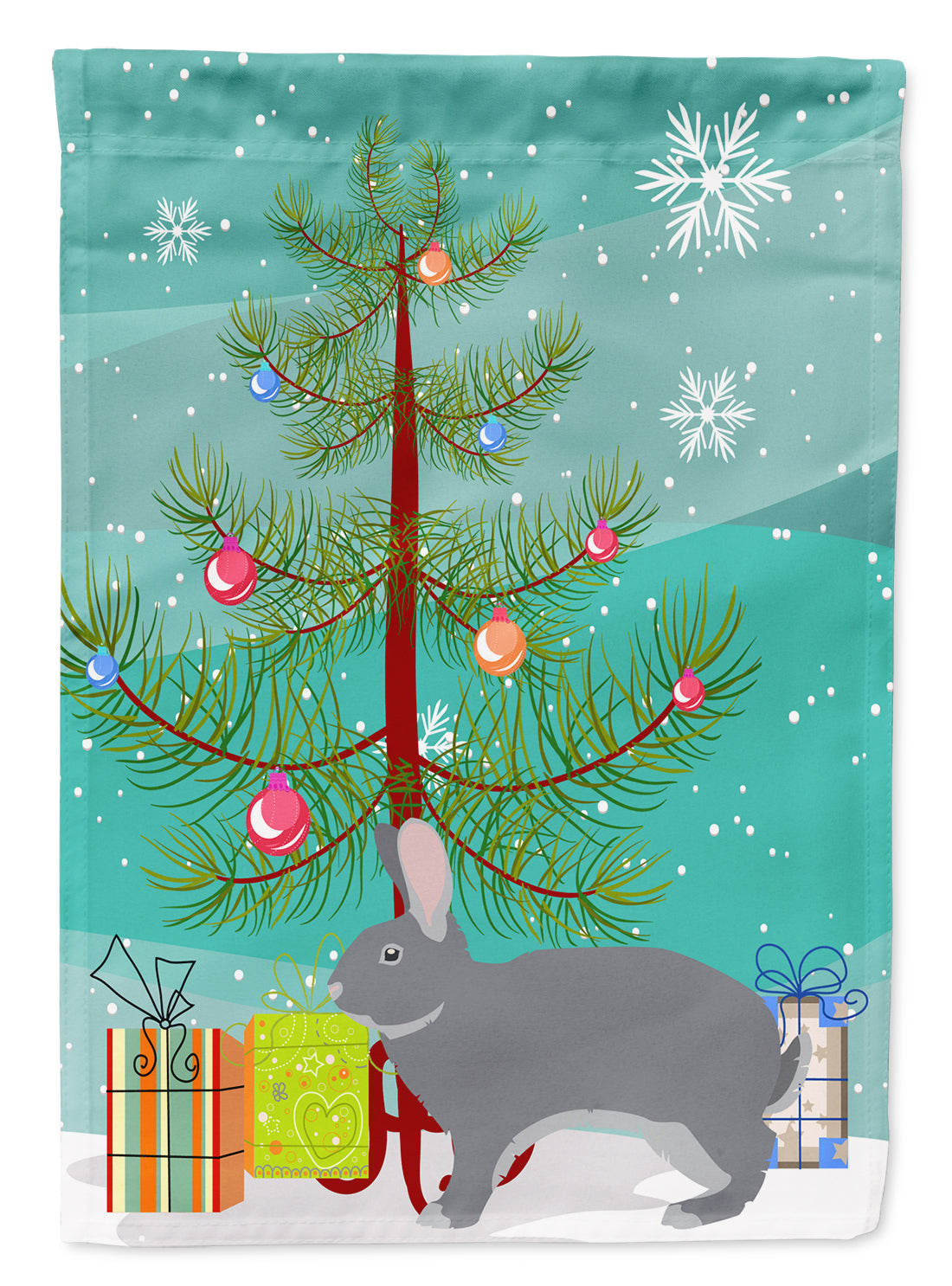 Giant Chinchilla Rabbit Christmas Flag Garden Size BB9333GF  the-store.com.