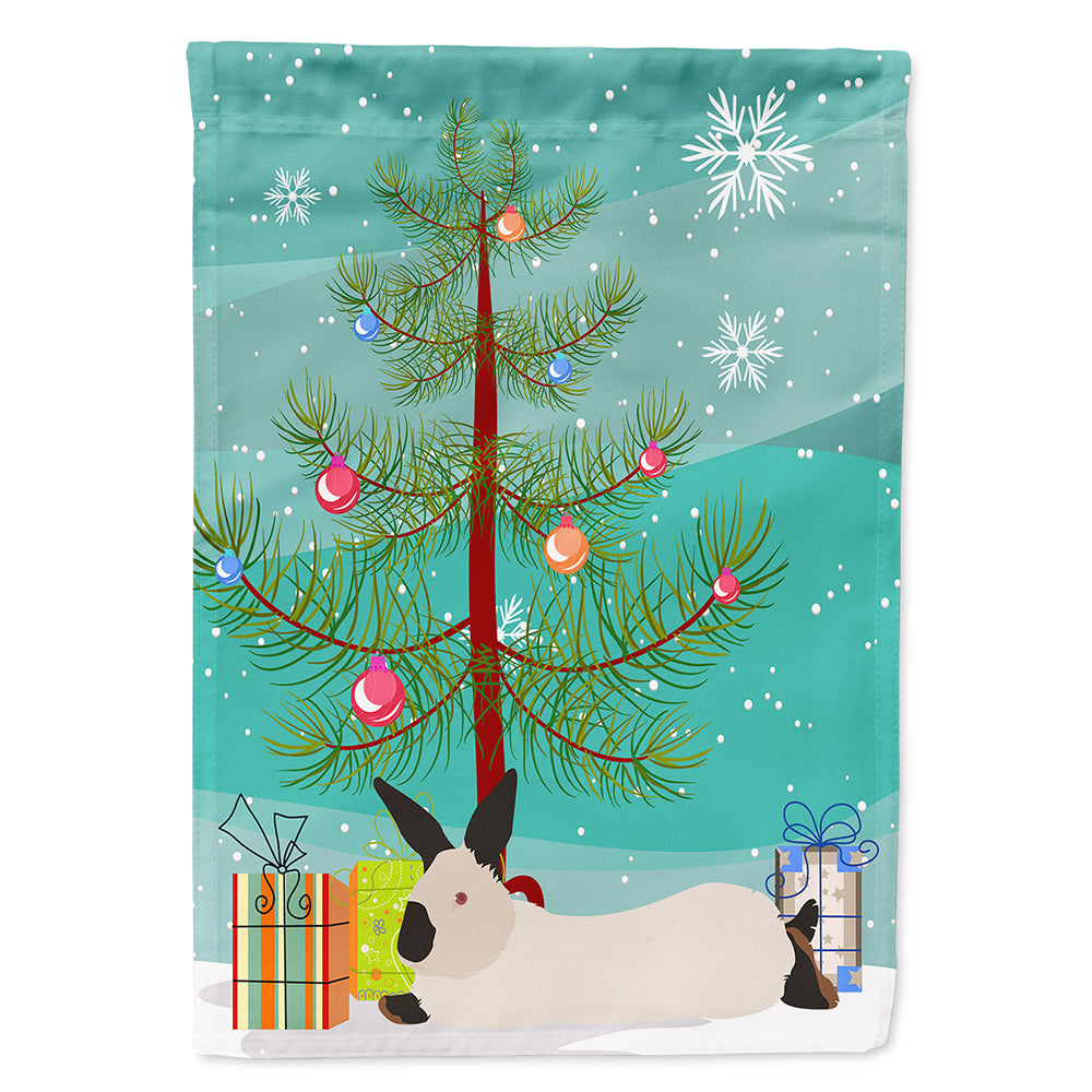 California White Rabbit Christmas Flag Canvas House Size BB9334CHF  the-store.com.