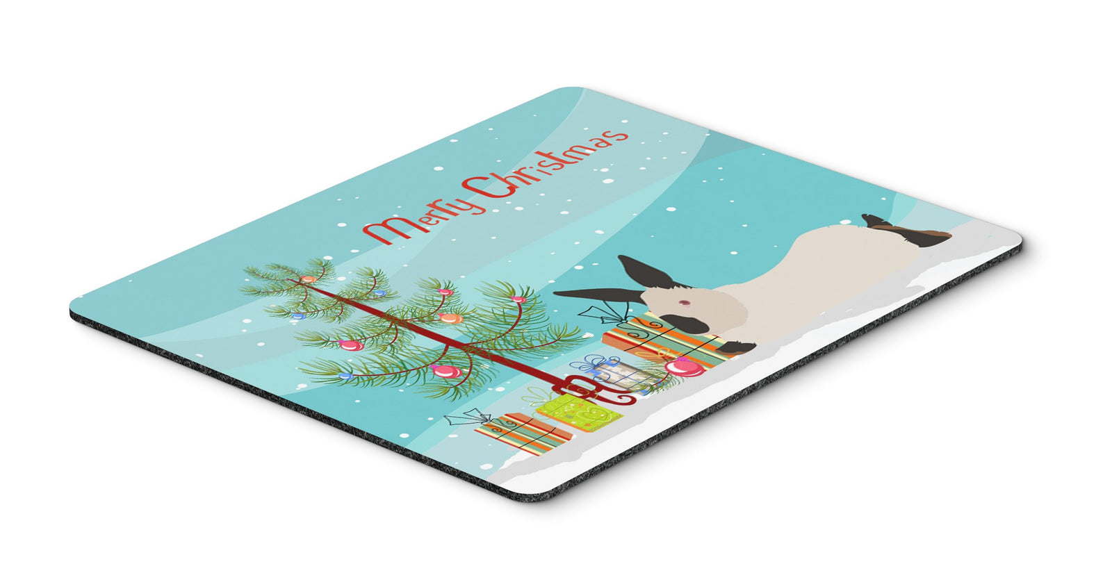 California White Rabbit Christmas Mouse Pad, Hot Pad or Trivet BB9334MP by Caroline's Treasures