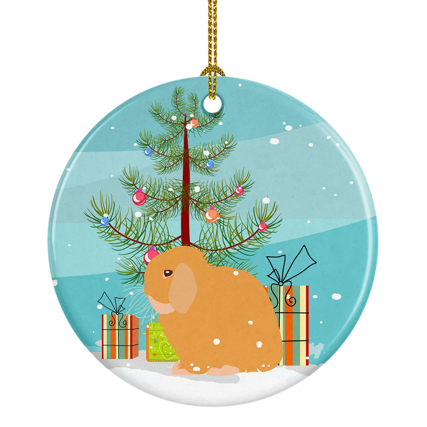 Holland Lop Rabbit Christmas Ceramic Ornament BB9335CO1 - the-store.com