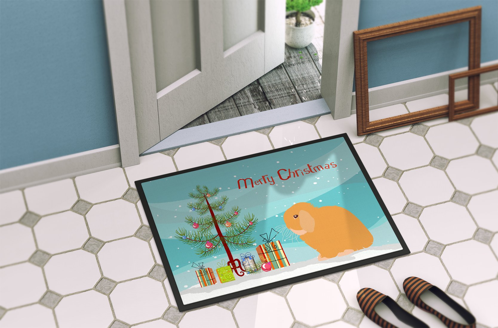 Holland Lop Rabbit Christmas Indoor or Outdoor Mat 24x36 BB9335JMAT by Caroline's Treasures