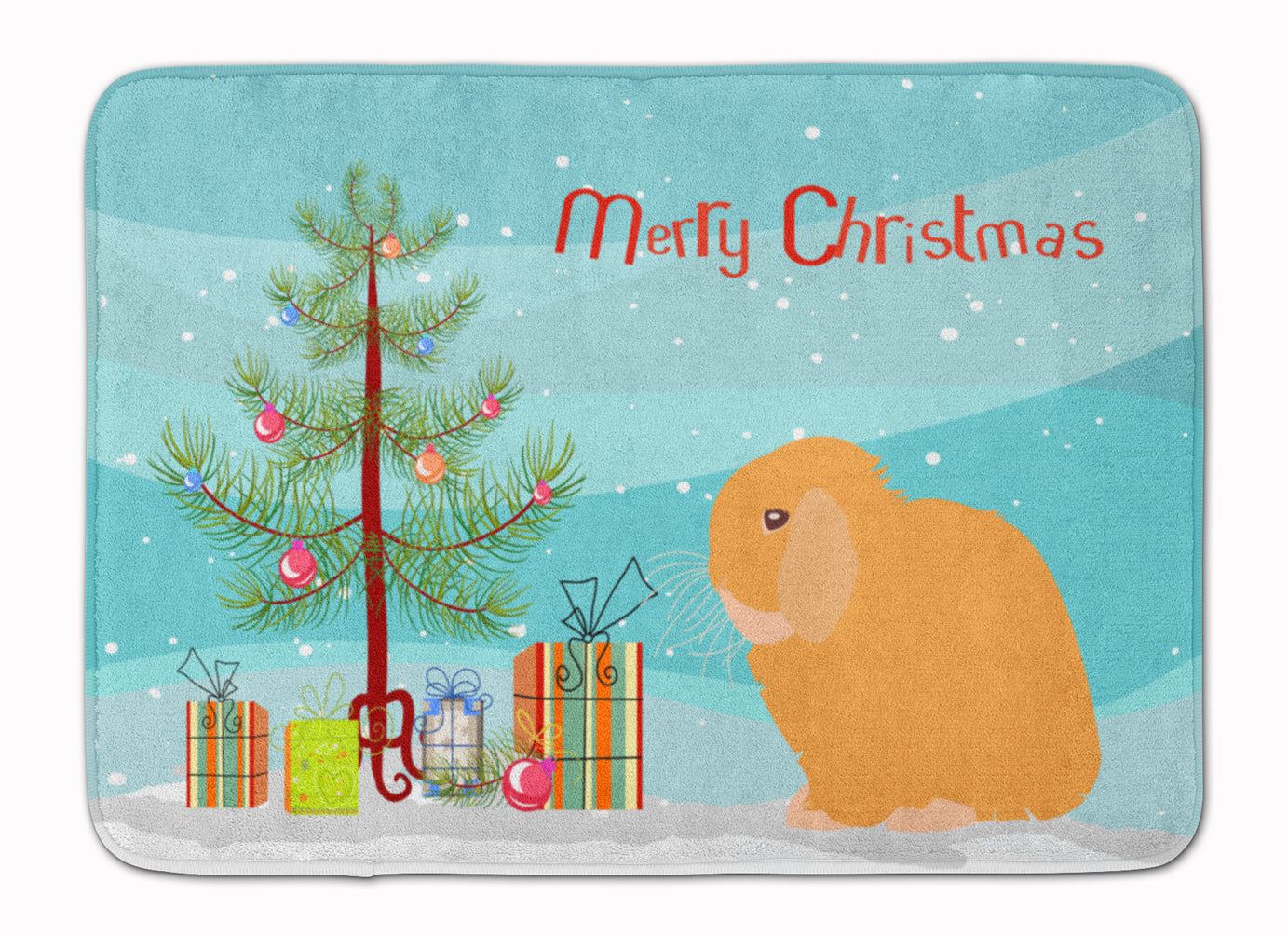 Holland Lop Rabbit Christmas Machine Washable Memory Foam Mat BB9335RUG - the-store.com