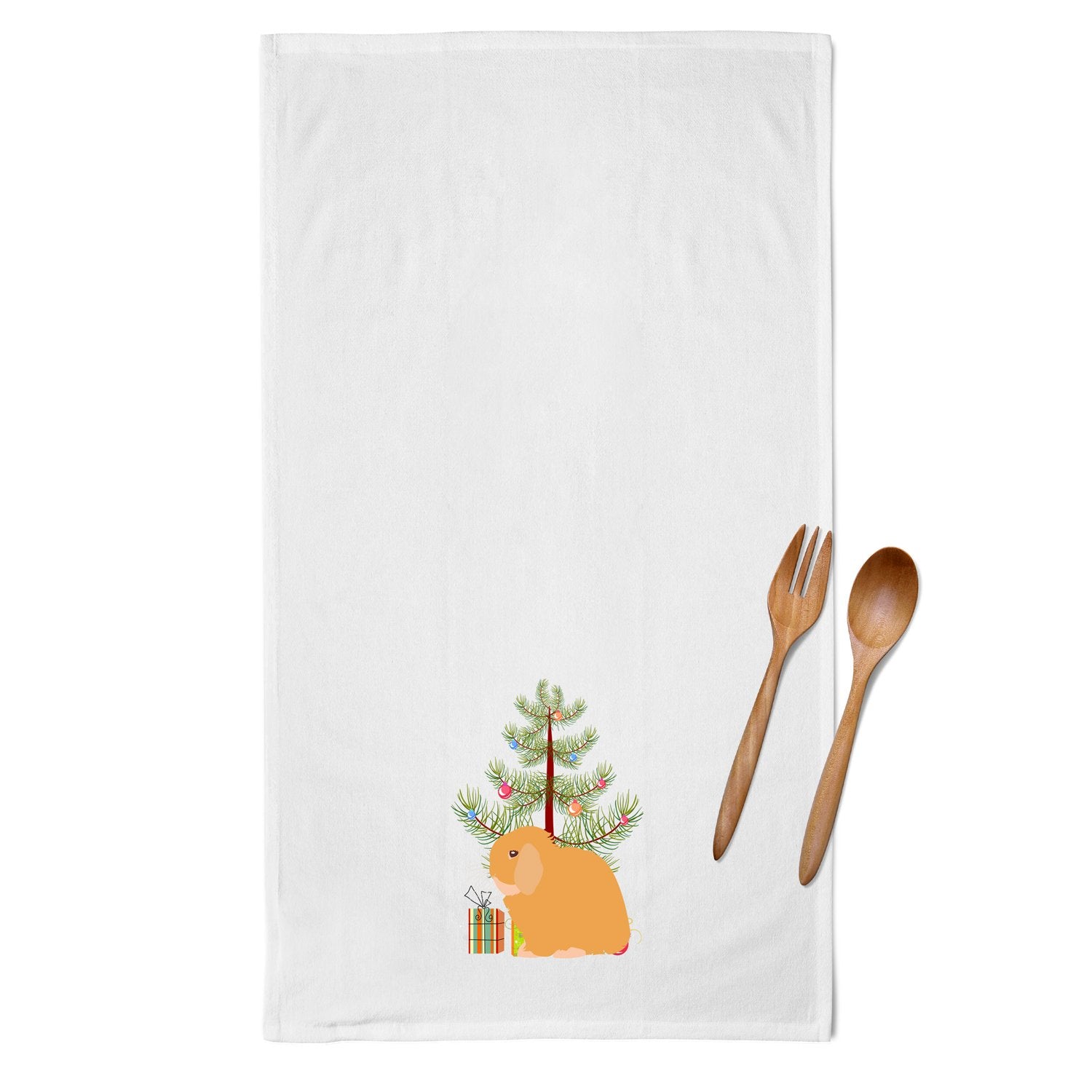 Holland Lop Rabbit Christmas White Kitchen Towel Set of 2 BB9335WTKT by Caroline's Treasures