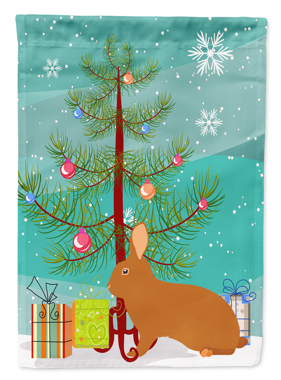 Rex Rabbit Christmas Flag Garden Size BB9336GF  the-store.com.