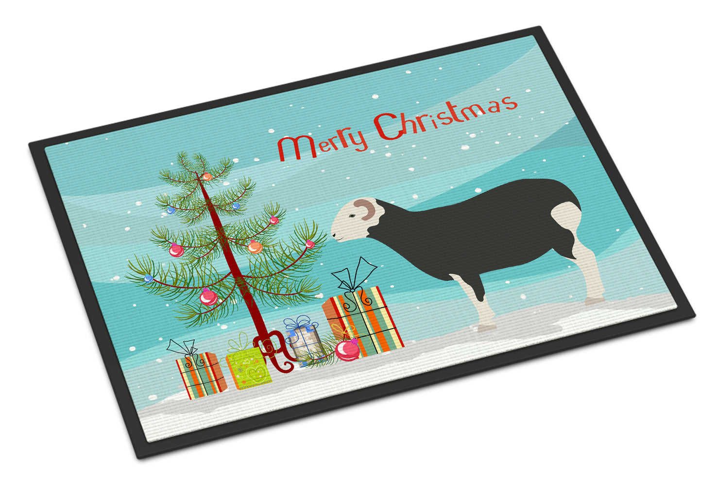 Herwick Sheep Christmas Indoor or Outdoor Mat 18x27 BB9337MAT - the-store.com