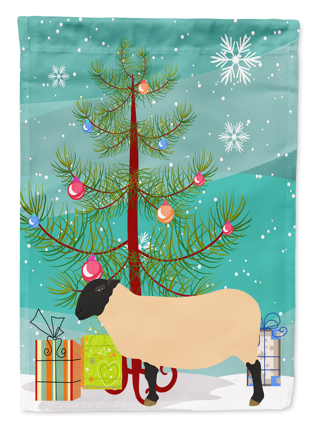 Suffolk Sheep Christmas Flag Garden Size BB9339GF  the-store.com.