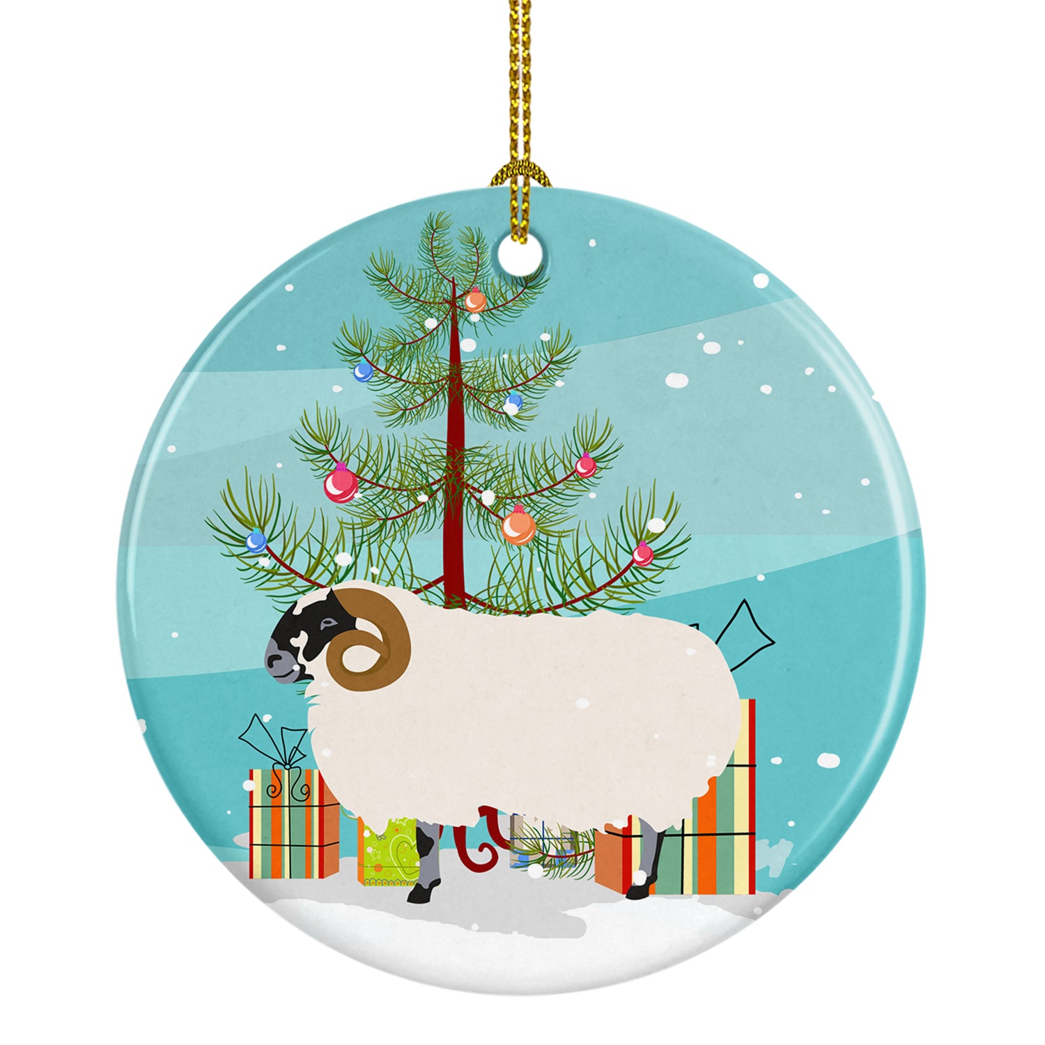 Scottish Blackface Sheep Christmas Ceramic Ornament BB9340CO1 - the-store.com