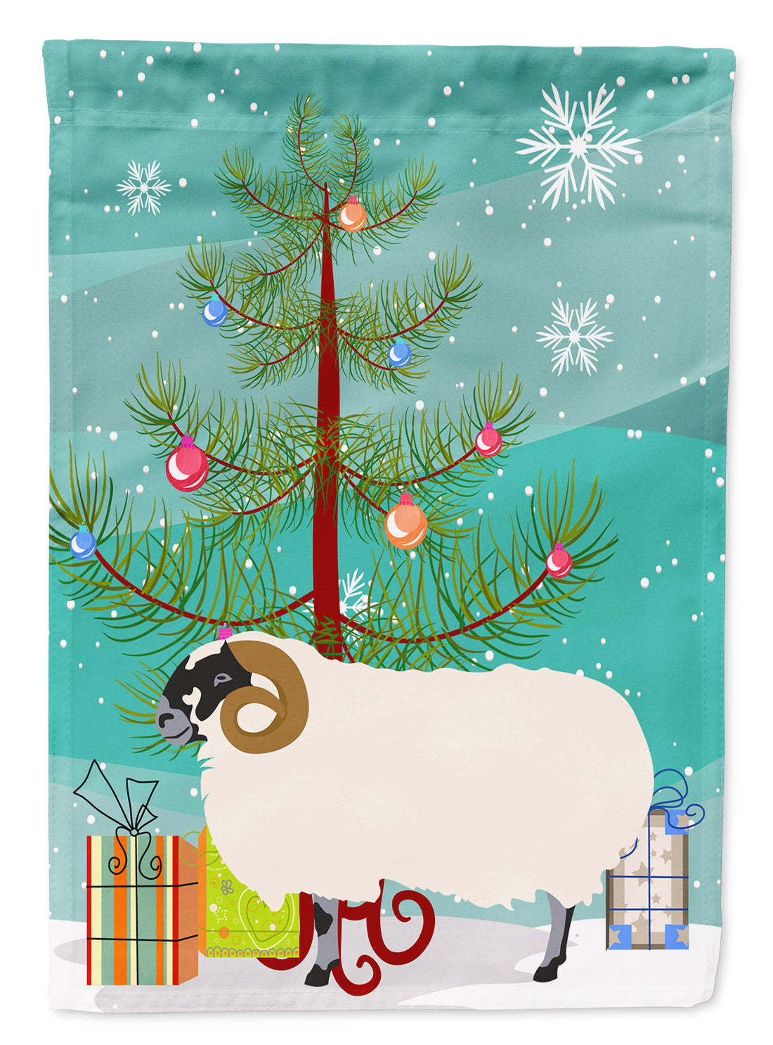 Scottish Blackface Sheep Christmas Flag Garden Size BB9340GF  the-store.com.