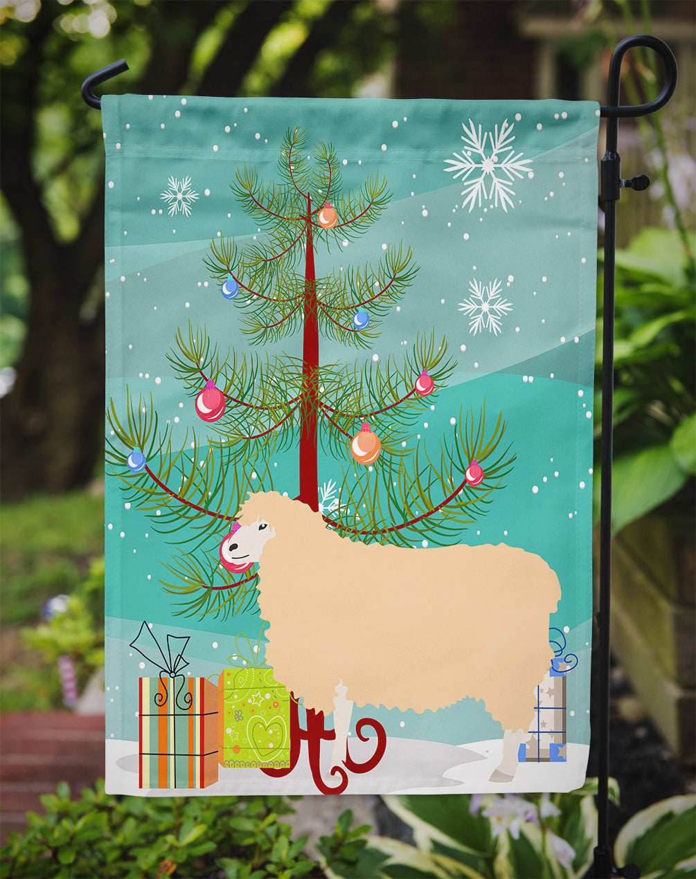 English Leicester Longwool Sheep Christmas Flag Garden Size BB9341GF  the-store.com.