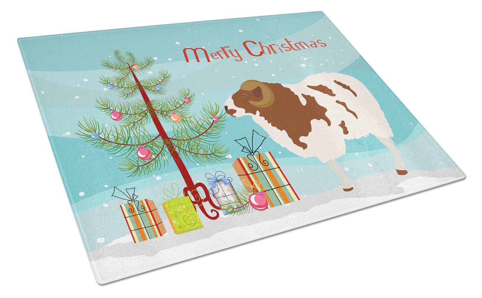 Jacob Sheep Christmas Glass Cutting Board Large BB9342LCB by Caroline's Treasures