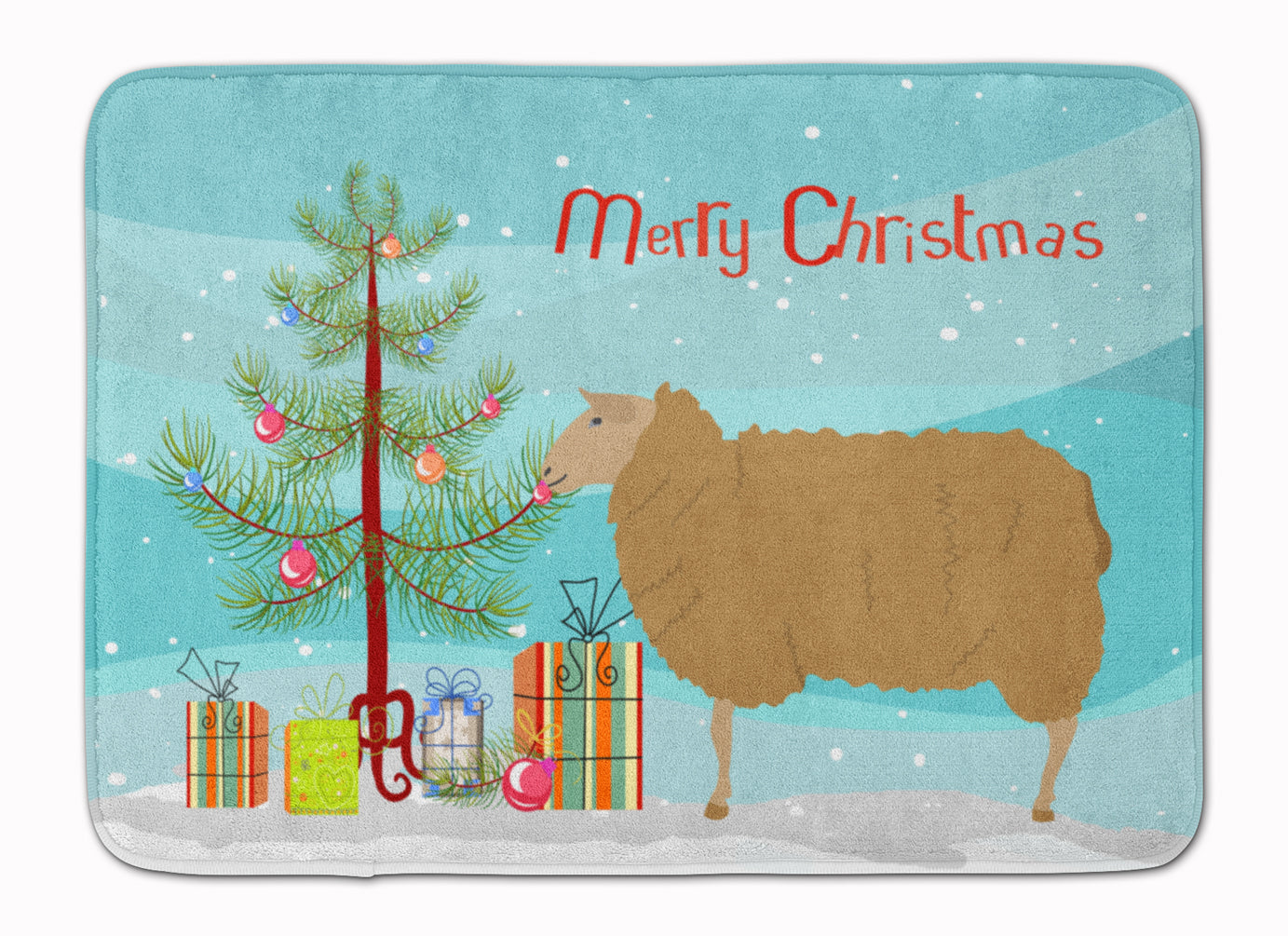 East Friesian Sheep Christmas Machine Washable Memory Foam Mat BB9344RUG - the-store.com